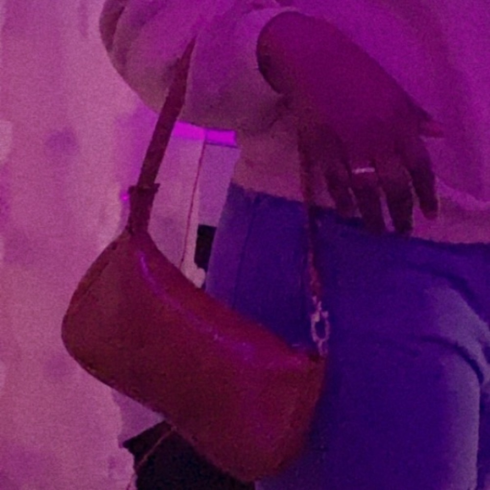 Croc embossed baguette bag